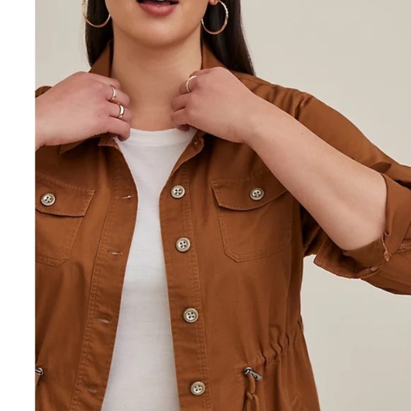 TWILL LONG LINE SHACKET - Picture 2 of 5